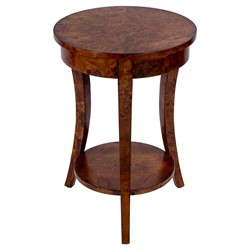 Rhett Modern Classic Brown Burl Round Side Table