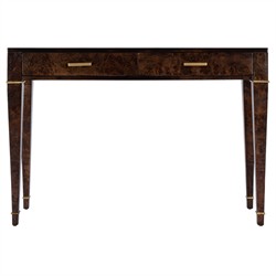 Renz Modern Classic Dark Brown Burl Console Table