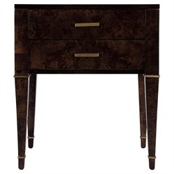 Renz Modern Classic Dark Brown Burl End Table