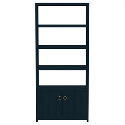 Allura Modern Classic Blue Wood Etagere