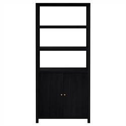 Shay Modern Classic Coffee Brown Wood Bookcase