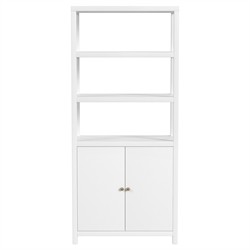 Shay Modern Classic White Wood Bookcase