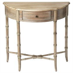 Mimi French Country Grey Wood Demilune Console Table