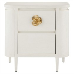 Sazana Modern Classic White Oak Demilune Nightstand