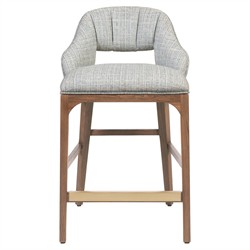 Camila Modern Classic Grey Performance Brown Oak Counter Stool