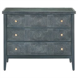 Bella Coastal Beach Blue Rattan Wood Dresser