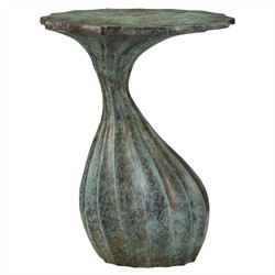 Tara Modern Classic Green Cast Aluminum Accent Table