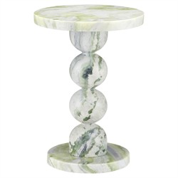 Kyle Modern Classic Green Marble Round Accent Table