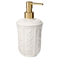 AERIN Josepha French Country White Ceramic Floral Pump Dispenser