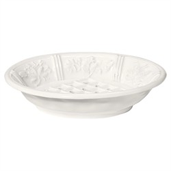 AERIN Josepha French Country White Ceramic Floral Soap Dish