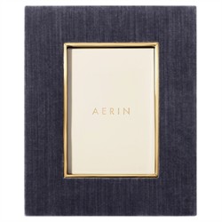 AERIN Valentina Updated Traditional Dusk Blue Velvet Photo Frame - 4x6