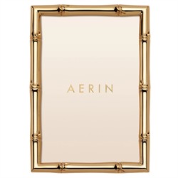 AERIN Ava Coastal Beach Gold Brass Bamboo Photo Frame - 4x6