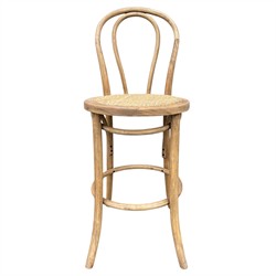 Clio French Country Brown Wood Woven Counter Stool