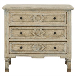 Jiselle French Country Distressed Light Blue Reclaimed Pine Bachelor Chest