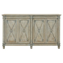 Jarren French Country Distressed Light Blue Reclaimed Pine Wood Sideboard