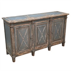 Ashriel French Country Distressed Grey Reclaimed Pine Sideboard