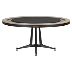 Seigfried Modern Classic Brown Oak Round Poker Game Table