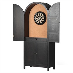 Dione Modern Classic Distressed Black Oak Darts Game Cabinet
