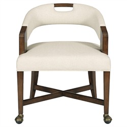 Bailey Modern Classic Dark Brown Wood Casters Game Chair