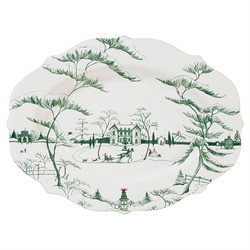 Juliska Country Estate Winter Frolic French Evergreen Ceramic Serving Platter