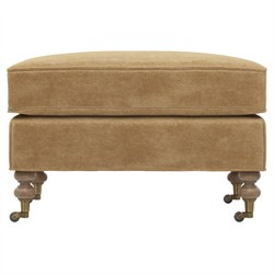 Carter Updated Traditional Brown Performance Velvet Caster Rectangular Ottoman