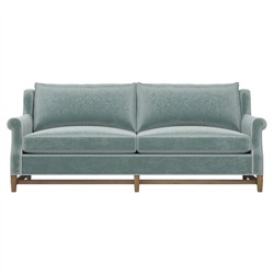 Lowen Updated Traditional Light Blue Performance Velvet Sofa - 88"