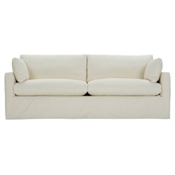 Weybridge Modern Bone White Cotton Performance Slipcovered Sleeper Sofa - 75"
