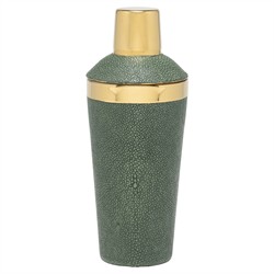 Langston Updated Traditional Juniper Faux Shagreen Cocktail Shaker
