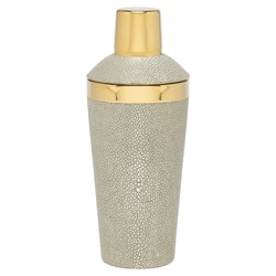 Langston Updated Traditional Sand Faux Shagreen Cocktail Shaker