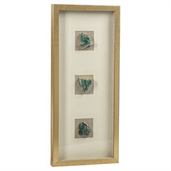 Theo Modern Classic Emerald Crystal 3 Piece Wall Art
