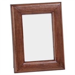 Araceli Updated Traditional Brown Leather Photo Frame - 4x6