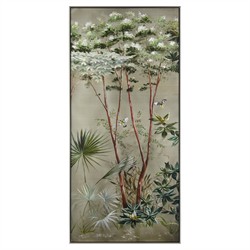 John Richard Montrose Vignette Green Botanical Silver Frame Painting I - 90x41