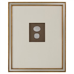 John Richard Mahogany White Intaglio Gold Frame Mixed Media IV - 22x18