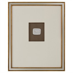 John Richard Mahogany White Intaglio Gold Frame Mixed Media VI - 22x18