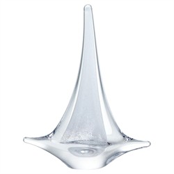 Simon Pearce Coastal Beach White Glass Sailboat Sculpture - Small