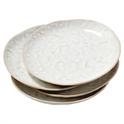 Simon Pearce Burlington Coastal Beach Cloud Stoneware Appetizer Plate - Set of 4