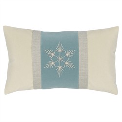 Joy Updated Traditional Light Blue Velvet Performance Lumbar Pillow - 12x20
