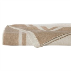 Sferra Viletta Updated Traditional Beige Border Cotton Throw Blanket