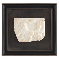 John Richard Hellenistic Relief White Chariot Black Frame Mixed Media II - 16x17