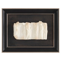 John Richard Hellenistic Relief White Figure Black Frame Mixed Media IV - 19x15