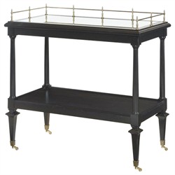 Dean Updated Traditional Black Mahogany Wood Bar Cart