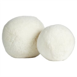 Xavier Modern Classic White Sheepskin Round Throw Pillow - Set of 2