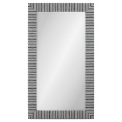 悦CRAFTMIRROR Cisco Home Isabel Traditional Foret Green Upholstered Floor Mirror