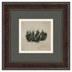 Anselm Rustic Grey Forest Dark Walnut Frame Illustration 1 - 14x14
