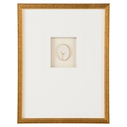 Tahlia Modern Classic White Botanical Gold Leaf Frame Mixed Media III - 18x14