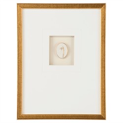 Tahlia Modern Classic White Botanical Gold Leaf Frame Mixed Media IV - 18x14