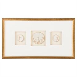 Tahlia Modern Classic White Botanical Gold Leaf Frame Mixed Media V - 14x24