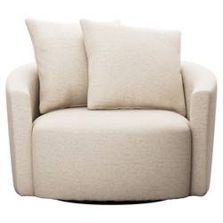 Louisa Modern Classic Crypton Nomad Snow Swivel Barrel Chair