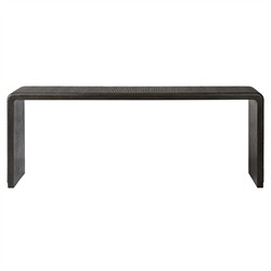 Lana Rustic Lodge Smoked Black Oak Rectangular Console Table