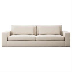 Candace Modern Classic Crypton Nomad Snow Sofa - 98"